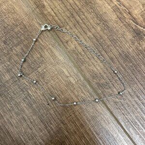 Silver beaded choker base